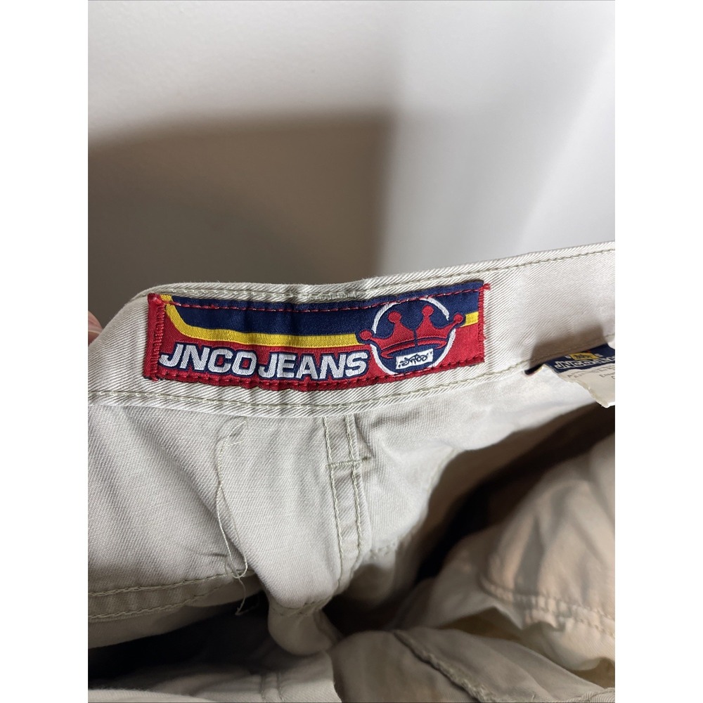 VTG Jnco Jeans Kakhi Wide Leg Cargo Pant Y2K 34W x 32L - Picture 11 of 13
